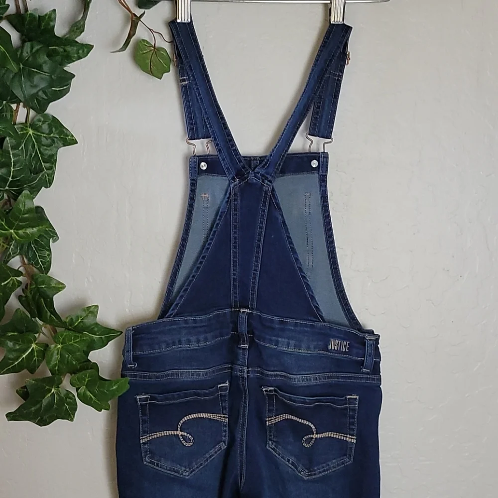 JUSTICE Overall Distressed Skinny Jeans 12
